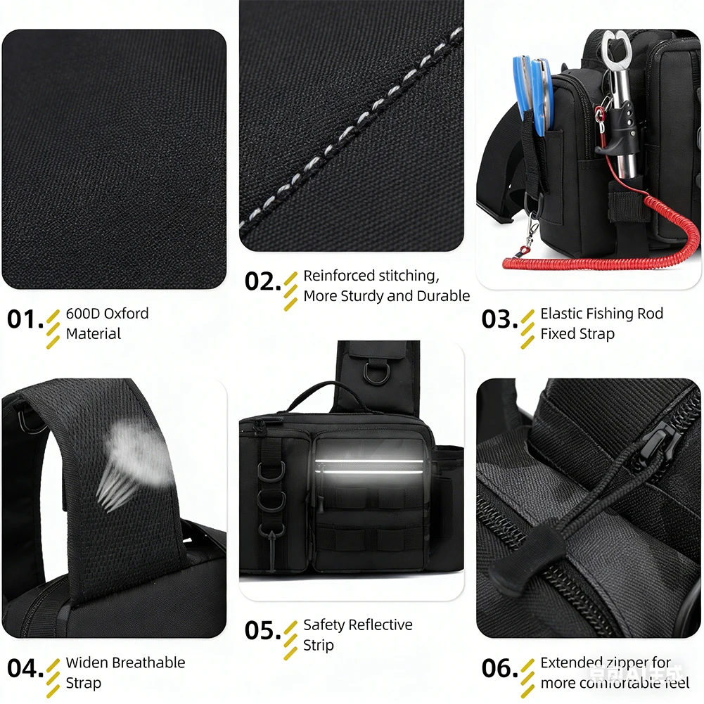 Hiking Backpack Waterproof - Mochila de pesca com suporte para