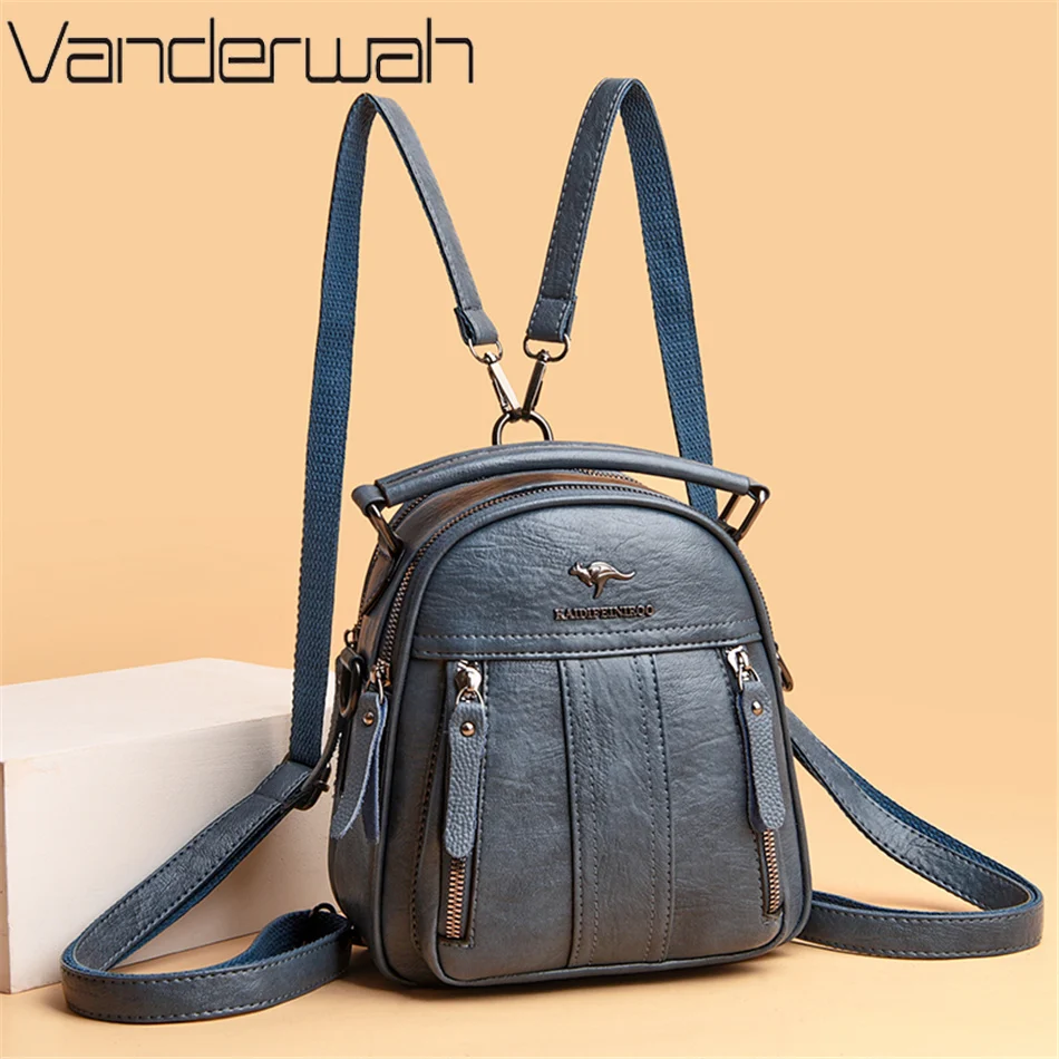 Mini Backpack Purse - 4 em 1 mochilas de couro