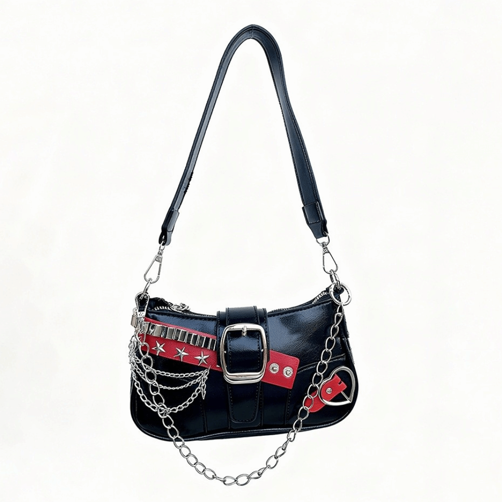 Leather Backpack Vintage - Bolsa de ombro vintage Y2K em