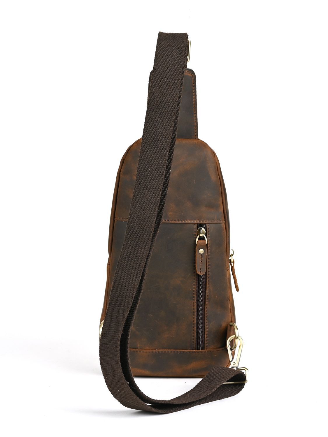 Bolsa de Peito Masculina de Lu - Leather Backpack Vintage avaliação e preço