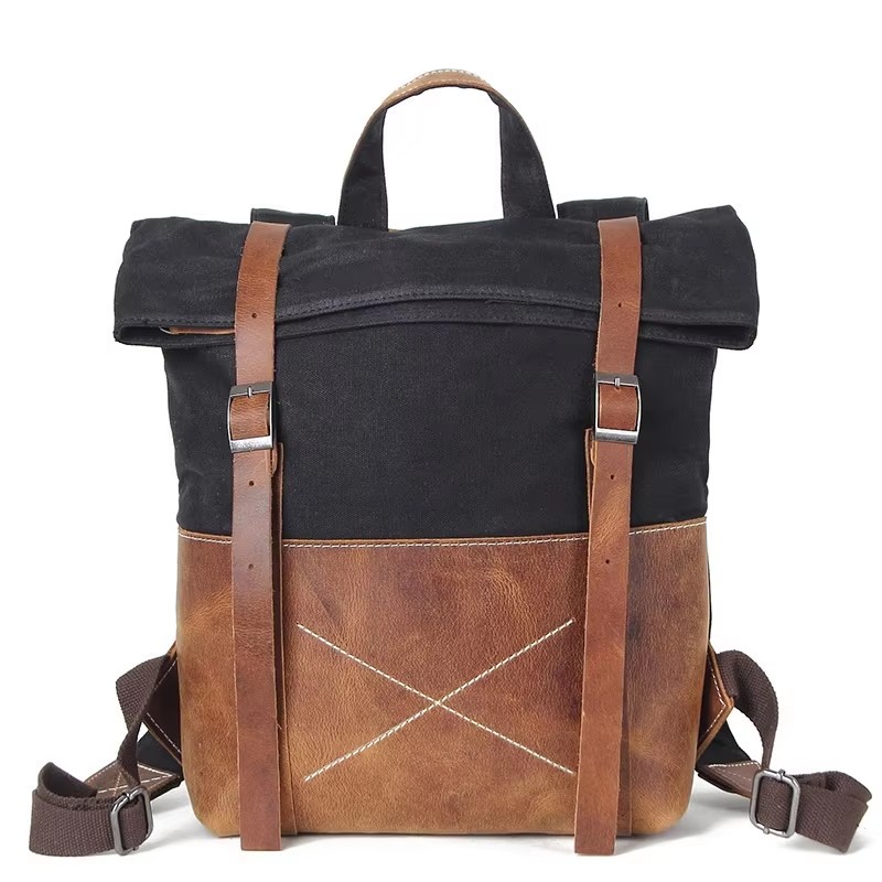 Mochila masculina de lona ence - Leather Backpack Vintage avaliação e preço