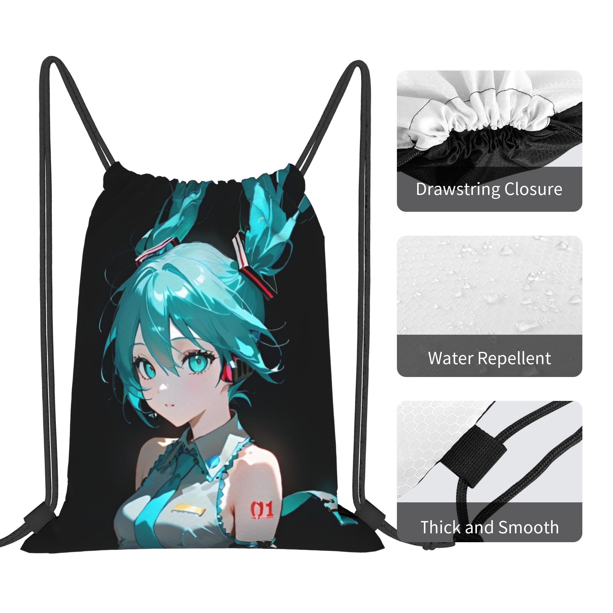 H-Hatsunes Mikus Bag Mochila c - Drawstring Gym Bag avaliação e preço